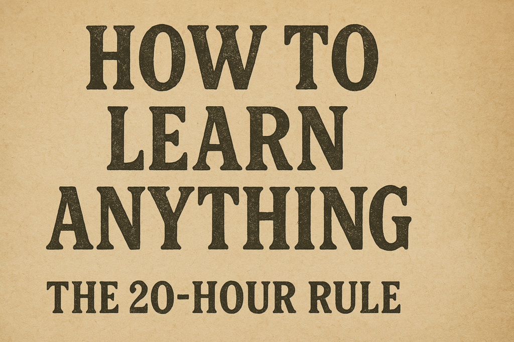How to Learn Anything: The 20 Hour Rule